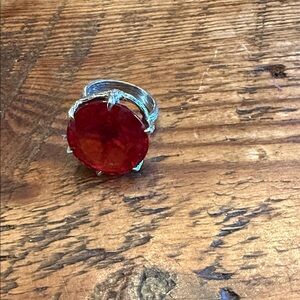 Stephen Dweck Silver Ring with Large Red Gemstone